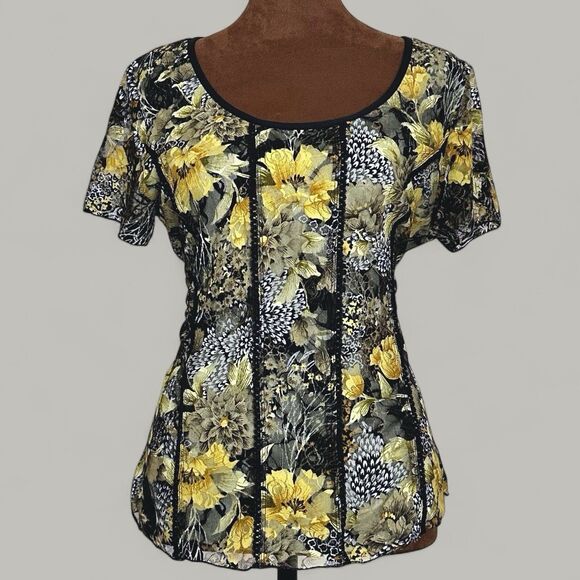 Women Fairy Corset Top Size L Forest Grunge Witchy Festival Lace Mesh Coquette - Picture 2 of 12